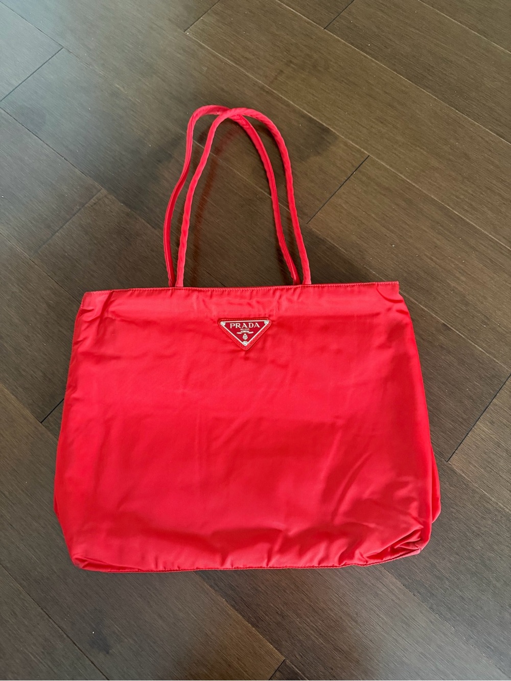 Prada Tessuto Nylon Tote in Papavero Color